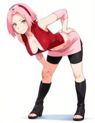 1girls ai_generated green_eyes naruto naruto_(series) naruto_shippuden pink_hair sakura_haruno short_hair tagme