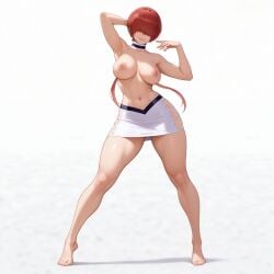 1girls ai_generated big_breasts big_tits breasts_out clothed clothed_female curvy curvy_female king_of_fighters light-skinned_female light_skin long_hair pale-skinned_female pale_skin red_hair shermie_(kof) skirt standing thick tits_out voluptuous voluptuous_female