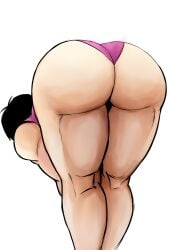 ass back_view bare_legs big_ass black_hair clothed dragon_ball dragon_ball_super dragon_ball_z fat_ass muscular_arms nice_ass saiyan saiyan_female saiyan_tail seripa thick_ass thick_thighs thighs