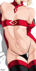 1girls armwear belly belly_button blonde_hair collar eyes_out_of_frame fate/apocrypha fate/grand_order fate_(series) female female_focus female_only fit fit_female legwear mordred_(fate) mordred_(fate/apocrypha) sleeves slim_waist small_breasts tagme thick_thighs thong topwear zealyush
