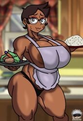 big_ass big_breasts big_thighs camila_noceda chubby_female dark-skinned_female milf okkotsuex_artist smile the_owl_house thick_legs
