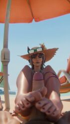 1boy 1girls ami_han animated barefoot beach bikini feet female foot_fetish footjob marvel marvel_rivals pov soryuyaa sound swimsuit tagme video white_fox_(marvel) white_fox_(marvel_rivals)