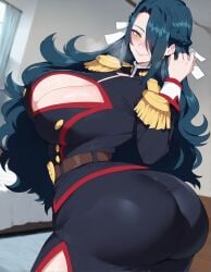 1girls ai_generated ass azuma_fubuki big_ass big_breasts big_butt blue_hair breasts butt dark_blue_hair erodreams female hair huge_breasts light-skinned_female light_skin long_hair mato_seihei_no_slave solo solo_female tagme yellow_eyes