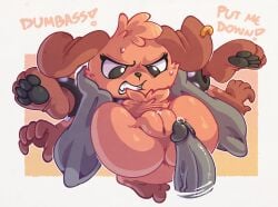 1boy 1girls adult age_difference angry anthro ass canine cub domestic_dog female furry male male/female nude onihidden penis pussy pussy_juice rape teeth young