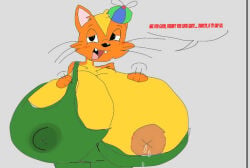 anthro areola areola_slip beanbeenies big_breasts black_eyes blush body_fur bouncing_breasts breast_expansion breast_growth breast_growth_(enlargement) breast_slip breasts busty_boy clothed clothing english_language english_text erect_nipples_under_clothes erection fangs flashing furry genderswap gigantic_breasts grey_background half-closed_eyes hat headwear huge_breasts lactation lactation_through_clothes large_areolae large_breasts looking_at_viewer male male_only mammal mini_hat mustelid musteline nipples one_breast_out one_breast_out_of_clothes open_mouth orange_fur overalls propeller_hat rule_63 smile solo solo_anthro solo_male standing sweat teeth text tilted_headwear two_tone_fur uneven_eyes upper_body weasel what whiskers willy_weasel willys_wonderland yellow_fur