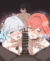 absurd_res after_fellatio blush changli_(wuthering_waves) cuckold cum cum_in_mouth cum_on_face cum_string dark-skinned_male esunchan1999 interracial jinhsi_(wuthering_waves) large_penis light-skinned_female light-skinned_male male_rover_(wuthering_waves) ntr penis penis_awe qos qos_tattoo rover_(wuthering_waves) tattoos veiny_penis wuthering_waves
