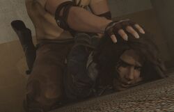 1boy 1boy1girl 1girls 3d 3d_(artwork) 3d_render angry angry_face arms_behind_back arms_tied arms_tied_behind_back bondage bound brown_eyes brown_hair captured captured_heroine clementine_(the_walking_dead) clothed clothing dark-skinned_female dark_skin dubious_consent female female_focus fully_clothed gag gagged hand_on_head hi_res high_resolution highres jacket light-skinned_male light_skin looking_back male male/female medium_hair non_nude restrained rope rope_bondage rough the_walking_dead the_walking_dead_game tied_up