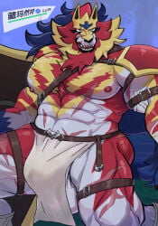 anthro balls bara barazoku bulge dog flaccid furry liuoie2 male male_only muscles muscular nintendo penis pokemon solo solo_male zamazenta