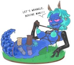 alien alien_girl bdsm horny human_fangirl_(rick_and_morty) rick_and_morty two_dildos