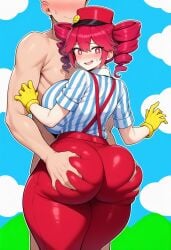 1boy 1girls ai_generated ass ass_focus ass_grab back back_view backboob big_ass big_breasts big_thighs blouse blush blush_lines bottom_heavy breasts bubble_butt cameltoe clothed clothed_female clothed_female_nude_male clothing curvaceous curvy curvy_female curvy_figure enormous_ass eyelashes faceless_male fat_ass fat_breasts fat_thighs female fully_clothed gigantic_ass gigantic_breasts gigantic_thighs gloves gluteal_fold grabbing_ass groping groping_ass hands_on_another's_chest hands_on_partner hat height_difference high-waist_pants high_waisted_pants hips_wider_than_shoulders hourglass_figure huge_ass huge_breasts huge_thighs kasane_teto kasane_teto_(sv) large_ass large_breasts large_thighs looking_at_viewer looking_back male massive_ass massive_breasts massive_hips massive_thighs mesmerizer_(vocaloid) mesmerizer_teto mv_character nervous nervous_smile pants plump plump_ass plump_breasts plump_labia plump_pussy plump_thighs pussy pussy_lips red_eyes red_hair round_ass shiny_clothes shirt shorter_female sideboob sinking_grip skin_tight skin_tight_pants slim_waist smaller_female smile sparkling_eyes straight striped_shirt surprised surprised_expression suspenders sweat sweating synthesizer_v taller_male thick_ass thick_thighs thighs tight_clothing tight_pants twin_drills utau vagina venus_body voluptuous voluptuous_female wide_hips