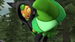 3d 3d_animation big_ass bubble_ass cute cute_face day daytime fart fart_fetish farting_at_viewer forest forest_background green_clothing legendary_pokemon looking_at_viewer looking_back looking_between_legs mask ogerpon orange_body pokemon pokemon_(species) sfm silly sitting_on_viewer sound source_filmmaker tacko_sfm tagme teasing teasing_viewer video wobbling_ass yellow_eyes