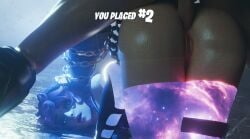 anal ares_(fortnite) ares_(greek_mythology) artemis artemis_(fortnite) artemis_(greek_mythology) ass_focus ass_up blue_eyes defeated defeated_villainess dominant_male femsub fortnite fortnite:_battle_royale galaxy_hair hand_on_head hawkiarts leggings maledom submissive_female