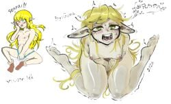 anime dnd_character elf elf_girl long_hair masturbation naked one_girl small_boobs
