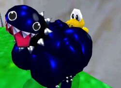 1boy 1girls 2026 3d ambiguous_penetration animated anus ass big_ass big_breasts blue_body breasts chain_chomp female koopa koopa_troopa low_poly male mario_(series) nintendo nintendo_64 size_difference slamming_ass smaller_male sound spiked_collar spikes straight super_mario_64 tagme tongue tongue_out video yellow_body