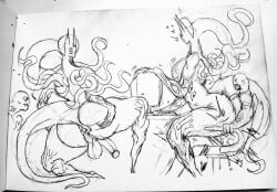 2024 2boys 2d 2d_artwork ambush_(trap) anal_penetration anal_sex bald_male big_balls boss_and_subordinate eldritch_horror gay gay_sex grabbing_handle half_naked hearts human/humanoid human_penetrating humanoid humanoid_penetrated male_only multiple_eyes no_mouth nude nude_male nude_male_clothed_male on_chair original_character presenting_hindquarters reverse_cowgirl_position sex_on_chair size_difference sketch spread_ass tentacle_hair the_apostle_(zeblackballd) zeblackballd_(artist)