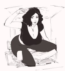 black_and_white giantess growth room_filling