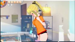 1girls 3d ass clothing female flipline_studios game koikatsu maggie_(papa_louie) masturbation nude papa_louie pussy sex standing_masturbation video_game video_games