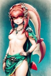 1girls ai_generated civitai female_zora fish_girl mipha monster_girl the_legend_of_zelda the_legend_of_zelda:_breath_of_the_wild zora