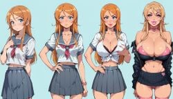 ai_generated ass_expansion bimbo bimbo_body bimbofication bimbofied breast_expansion fdpdablizzard998 female hair_color_change hair_growth kirino_kosaka large_ass large_breasts lip_expansion midriff nails_painted navel ore_no_imouto_ga_konna_ni_kawaii_wake_ga_nai thick_thighs thigh_expansion transformation transformation_sequence wide_hips