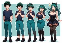 ai_generated ass_expansion big_breasts breast_expansion female female_deku gender_transformation goth goth_girl gothification gothified hair_color_change hair_growth izuku_midoriya large_ass large_breasts lip_expansion lips mtf_transformation my_hero_academia tgenerated thick_thighs thigh_expansion transformation transformation_sequence wide_hips