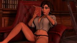 3d artist_request bioshock bioshock_infinite blue_eyes brown_hair busty elizabeth_comstock female female_focus female_only hourglass_figure tagme wide_hips