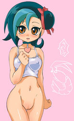 blush bottomless censored erect_nipples female highres kotori_mizuki mosaic_censoring nedoko open_mouth pussy smile solo tori_meadows yu-gi-oh! yu-gi-oh!_zexal