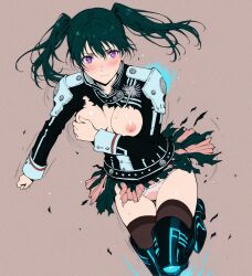 ai_generated blush bouncing_breasts covered_nipples d.gray-man lenalee_lee medium_breasts nipples panties torn_clothes