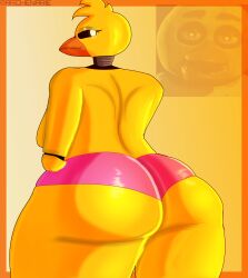 absurd_res animatronic anthro archenarie ass avian big_butt bird chica chicken clothing female five_nights_at_freddy's galliform gallus_(genus) hi_res machine panties phasianid pink_panties presenting_hindquarters robot scottgames solo suggestive tagme toy_chica toy_chica_(fnaf) underwear