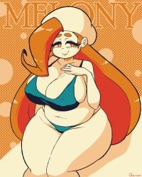 big_breasts breasts female female_focus female_only lipstick long_hair melony_(pokemon) nintendo pokemon quarium thick_thighs thighs white_eyeshadow