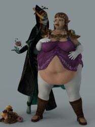 2girls 3d bbw belly belly_stuffing big_belly fat fat_woman food forcefeeding magic messy messy_face midna nintendo obese obese_female overweight overweight_female persondudemanguy princess princess_zelda ssbbw stretch_marks stuffing stuffing_(food) the_legend_of_zelda twilight_princess