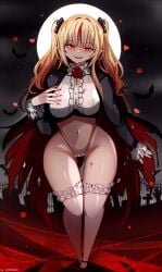 blonde_hair eternals_(idol_corp) female female_only hag long_hair necromancer nude nude_female pointy_ears red_eyes ruby_runeheart small_breasts solo vampire vampire_girl witch young