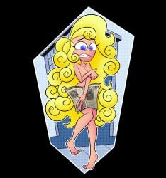 1girls breasts covering embarrassed embarrassed_naked_female embarrassed_nude_female enf female golden_locks naked newspaper nickelodeon nicktoons nude reference scene_reference tagme the_fairly_oddparents zarnacius