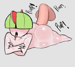 anal anal_sex big_penis bubble_ass bubble_butt darkkun femboy gardevoir gay green_hair male_gardevoir male_on_femboy plap pokemon pokemon_(species) pokephilia ralts sex short_hair slut smaller_male sweat sweatdrop sweating transformation