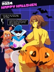 ass big_ass big_boobs big_breasts big_butt big_tits bodypaint boobs breasts brown_hair brown_hair_female butt deltarune deltarune_chapter_2 eyebrows_visible_through_hair hair_between_eyes halloween hourglass_figure huge_ass huge_boobs huge_breast huge_butt huge_tits indigopencil kris_(deltarune) kris_female_(deltarune) large_ass large_boobs large_breasts large_butt large_tits massive_ass massive_boobs massive_breasts massive_butt massive_tits nipples noelle_holiday queen_(deltarune) red_eyes red_eyes_female thick_ass thick_butt tits