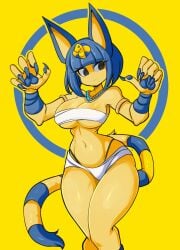 animal_crossing ankha big_breasts breasts cleavage female furry huge_breasts lucyfercomic tagme thick_thighs wide_hips