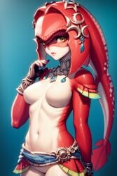 1girls ai_generated civitai female_zora fish_girl mipha monster_girl the_legend_of_zelda the_legend_of_zelda:_breath_of_the_wild zora