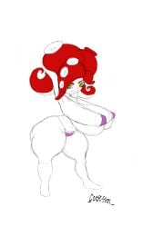 arms_behind_head bikini cephalopod cephalopod_humanoid coryhen_(artist) fat_ass green_eyes horizontal_pupils huge_breasts octarian octoling octoling_girl octoling_rival octopus octopus_girl splatoon splatoon_(series) tentacle tentacle_hair thick_thighs wide_hips