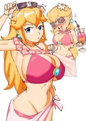 1girls 2024 2d 2d_(artwork) 2d_artwork 3amsoda big_breasts big_thighs bikini bikini_top blonde_hair blue_eyes breasts ear_piercing earrings female female_focus female_only glass huge_breasts large_breasts long_hair looking_at_viewer mario_(series) mouth nintendo open_mouth princess_peach shiny_breasts shiny_hair shiny_skin solo solo_female summer sunglasses sunglasses_on_head thighs white white_skin yellow_hair