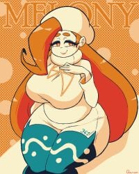 big_breasts breasts female female_focus female_only human human_only light-skinned_female light_skin lipstick long_hair melony_(pokemon) nintendo old_woman pokemon pokemon_ss quarium solo solo_female thick_thighs thighs white_eyeshadow