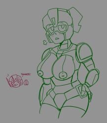 big_breasts boobs_focus boobs_out breasts freakyyto greenlight robot_girl transformers