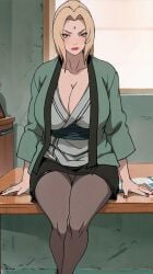 ai_generated breasts cleavage female huge_breasts large_breasts naruto naruto_shippuden tsunade