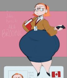 1girls big_ass big_butt big_thighs bottom_heavy breast_expansion brookie_(elpiromanias) elpiromanias ginger ginger_hair glasses huge_ass huge_butt huge_thighs orange_hair original_character tagme