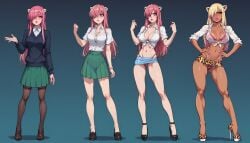 ai_generated ass_expansion bimbo bimbo_body bimbofication bimbofied breast_expansion elfen_lied fdpdablizzard998 female hair_color_change hair_growth large_ass large_breasts lip_expansion lucy_(elfen_lied) midriff nails_painted navel thick_thighs thigh_expansion transformation transformation_sequence wide_hips