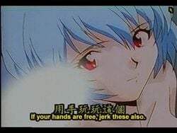 90s accurate_art_style animated bandits_(artist) blue_hair censored human_salvation_project neon_genesis_evangelion penis rei_ayanami tagme