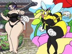 ass_expansion bimbofication breast_expansion corset demon_slayer female female_only hair_color_change hair_growth heeled_feet hourglass_expansion kochou_shinobu lip_expansion skin_color_change thick_thighs thigh_expansion toon-bomber toonification transformation transformation_sequence wasp wasp_girl wasp_humanoid wasp_waist wide_hips