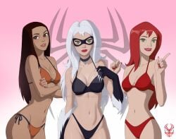 3girls big_ass big_breasts black_cat_(marvel) breasts bust busty curvaceous curvy curvy_figure digital_media_(artwork) elizabeth_allan felicia_hardy female hips liz_allan marvel marvel_comics mary_jane_watson mature mature_female slim_waist spider-man_(series) spideyjosh-art the_spectacular_spider-man thick thick_hips thick_legs thick_thighs thighs voluptuous waist wide_hips