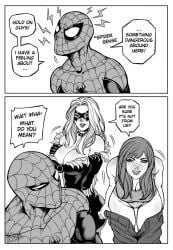 1boy 2girls big_ass big_breasts black_cat_(marvel) breasts bust busty canon_couple curvaceous curvy curvy_figure digital_media_(artwork) felicia_hardy female hips huge_ass huge_breasts ken_stein large_ass large_breasts male male/female marvel marvel_comics mary_jane_watson mature mature_female peter_parker slim_waist spider-man spider-man_(series) straight thick thick_hips thick_legs thick_thighs thighs voluptuous waist wide_hips