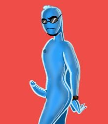 blue_body cell_(organism) erection hands_behind_back male_only osmosis_jones sunglasses tagme