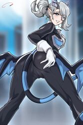 arias_the_labrynth_butler ass demon_horns demon_tail duel_monster female smiling tagme tight_clothing wings yu-gi-oh!