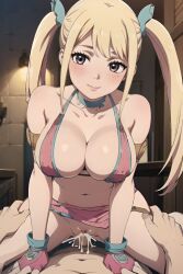 1boy 1girls 2d ai_generated anime bed big_breasts blonde_hair blush breasts brown_eyes clothed clothed_sex clothing cowgirl_position cum cum_drip cum_in_pussy cum_inside cumshot duo ejaculation fairy_tail fairy_tail:_dragon_cry large_breasts legs legs_spread light-skinned_female light-skinned_male light_skin looking_at_viewer lucy_heartfilia male male/female male_penetrating male_penetrating_female male_pov no_panties nopemope26 on_bed on_top penetration penis penis_out plump pov pussy pussy_ejaculation pussy_juice straddling straight thick_thighs thighs twintails uncensored vagina vaginal_insertion vaginal_penetration vaginal_sex